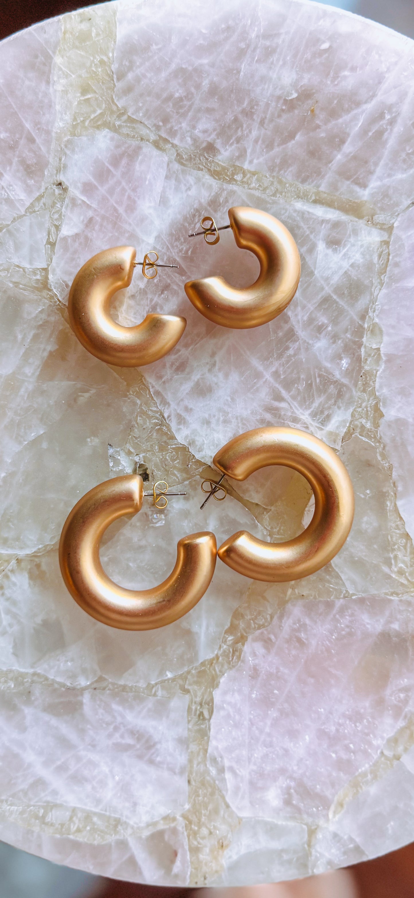 Small Matte Gold Hoop Earrings