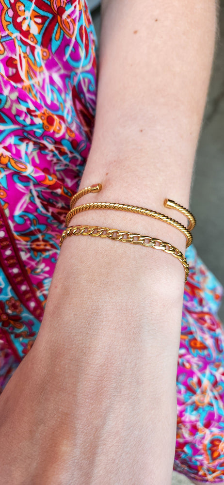 Flamenco Gold Cable Cuff