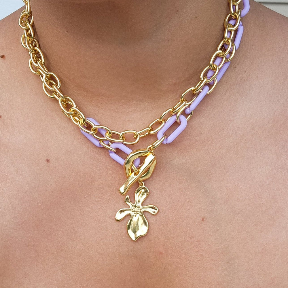 Maia Lavender Flower Necklace