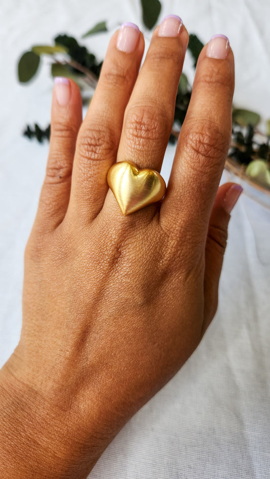 Large Heart Ring Gold