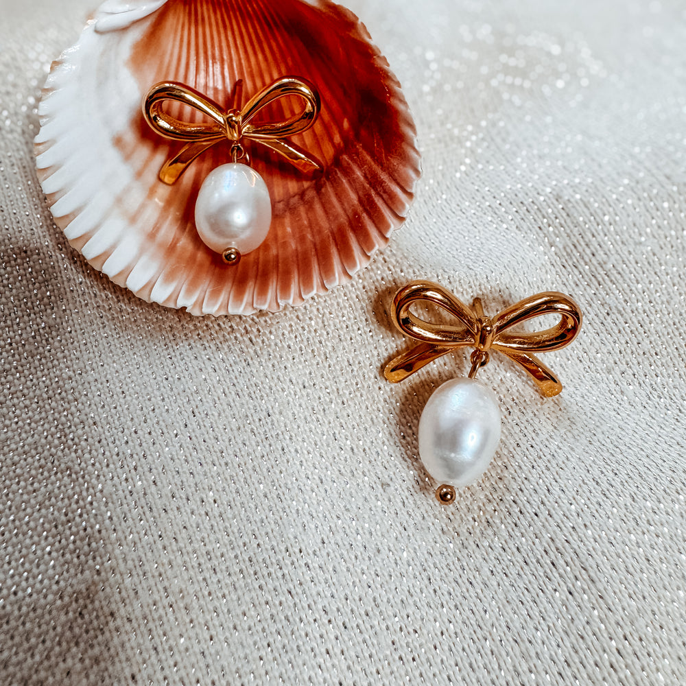 Kate Bow Pearl Stud Earrings