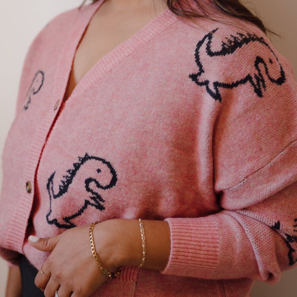 Dino Pink Cardigan