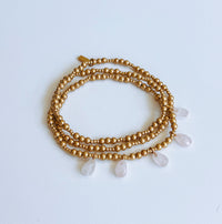 Metal Wrap - Rose Quartz & Gold