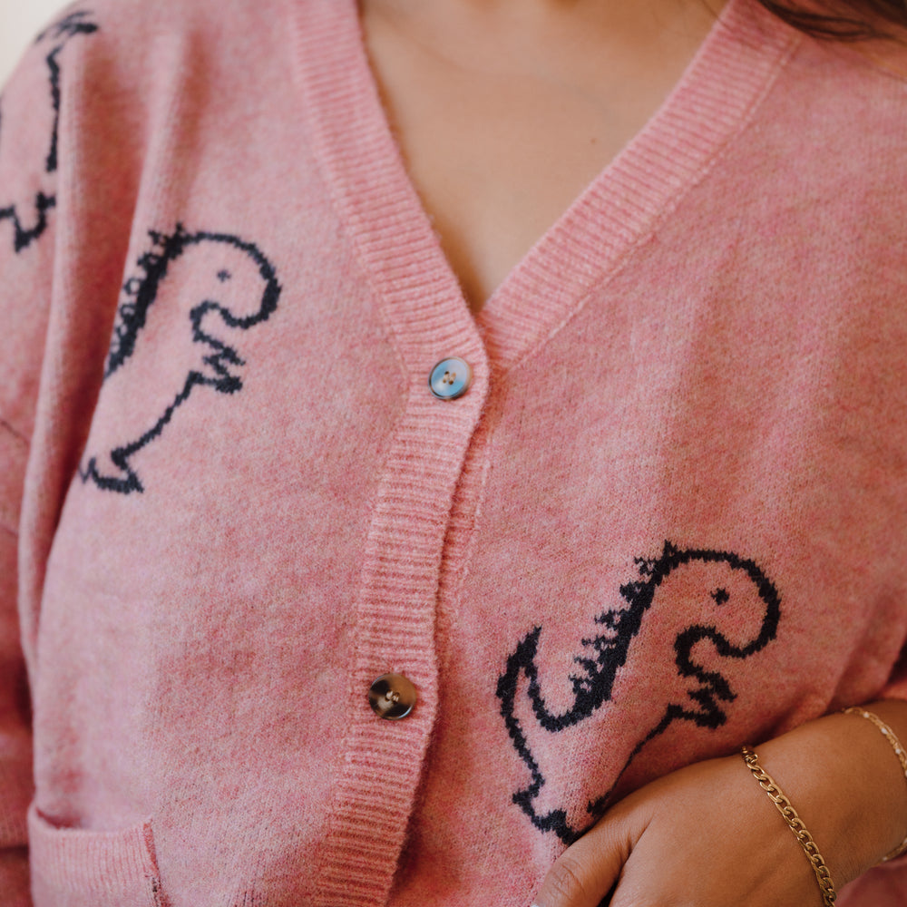 
                      
                        Dino Pink Cardigan
                      
                    