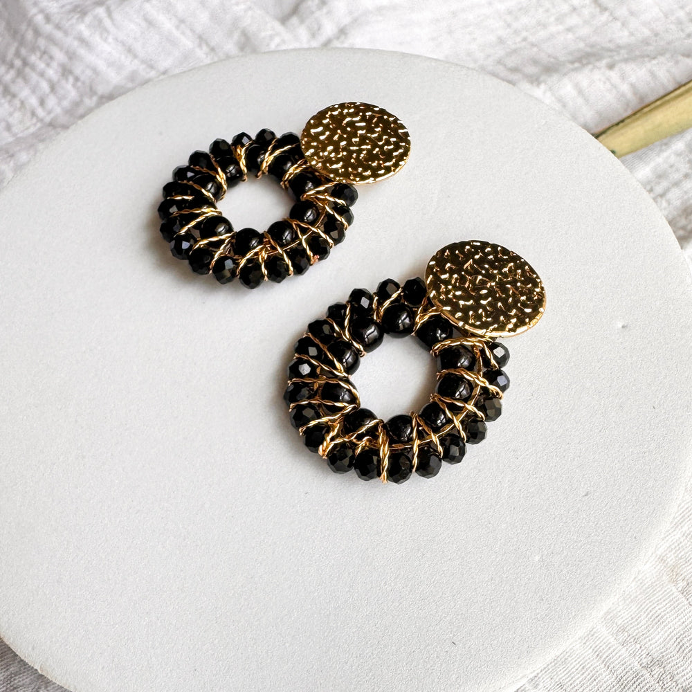 Greta Earrings Black