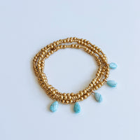 Metal Wrap - Gold & Blue Howlite
