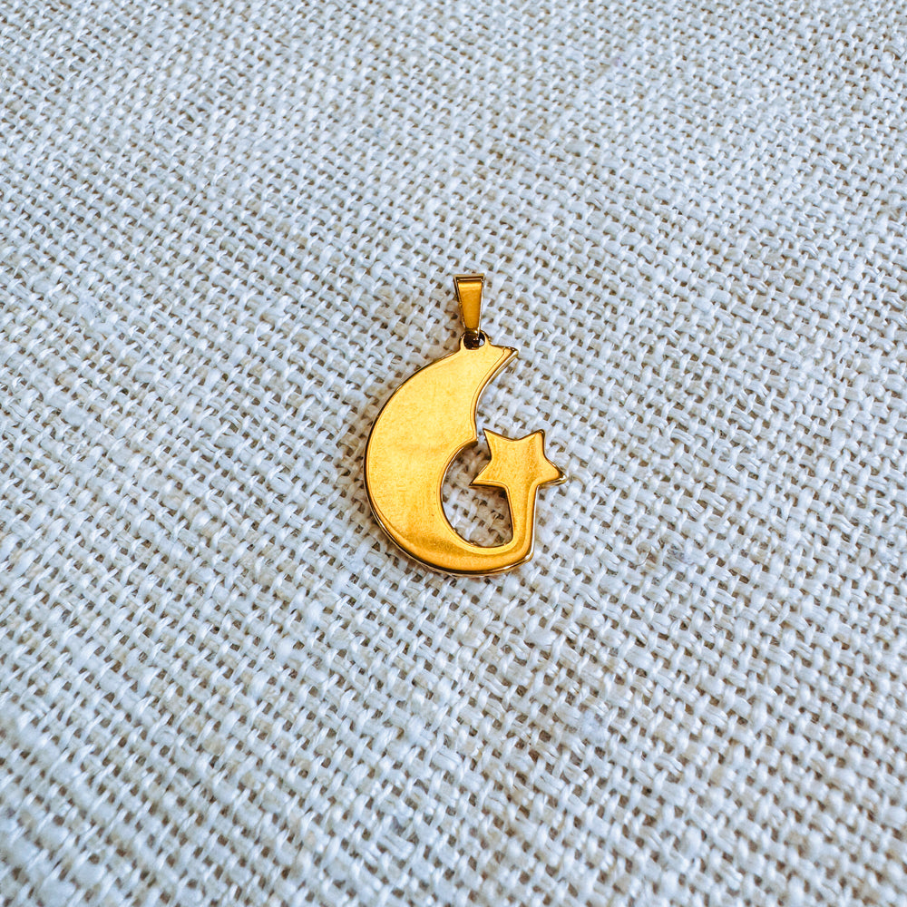 Moon and Star Charm 