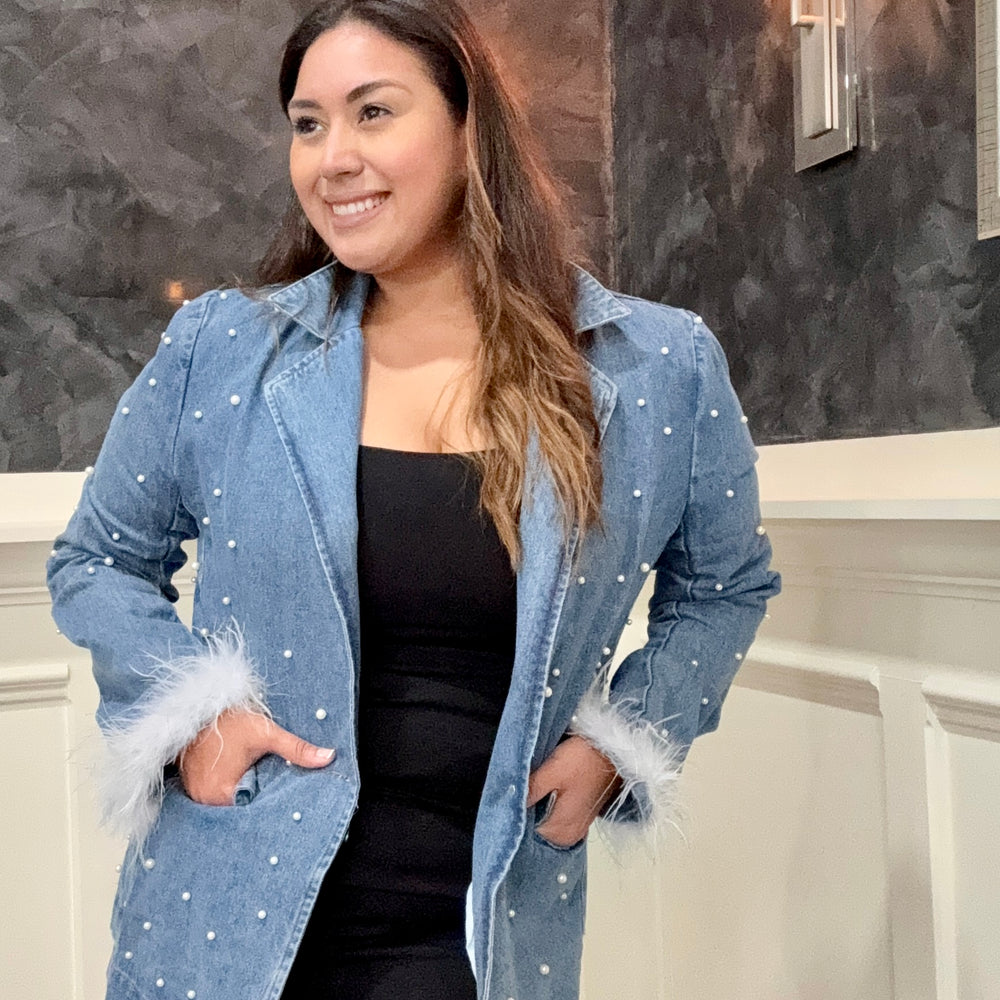 
                      
                        Carla Denim Blazer
                      
                    