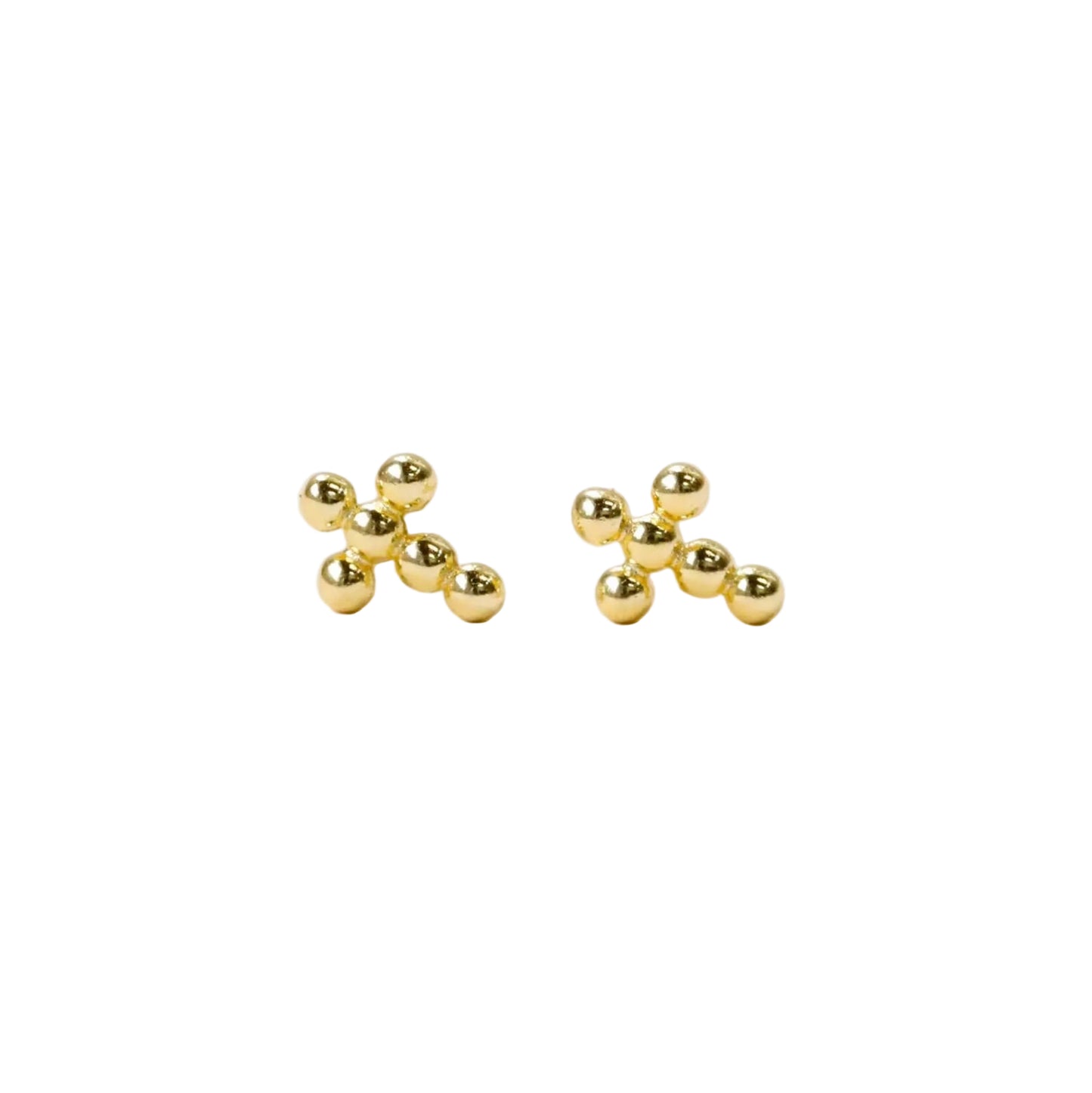 Gold Cross Stud Earrings Pair of gold cross stud earrings on a background