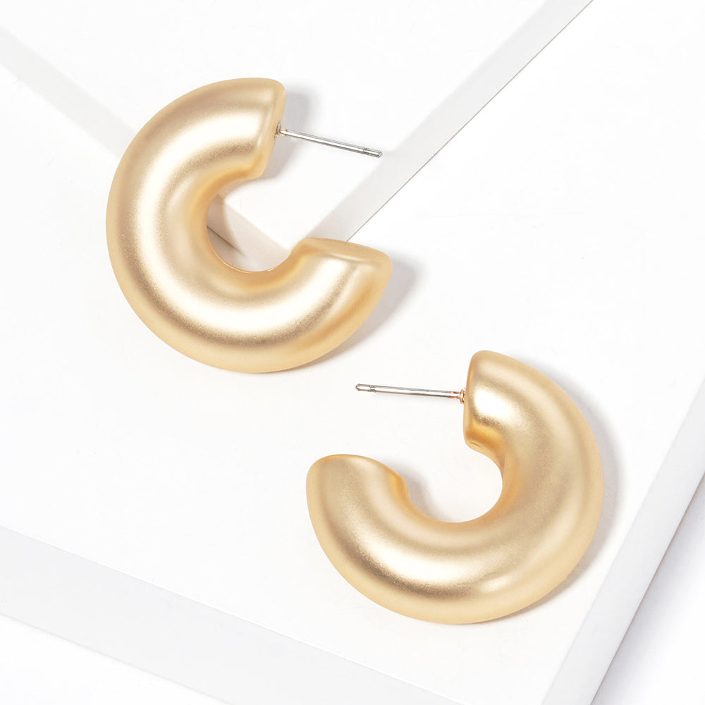 Small Matte Gold Hoop Earrings