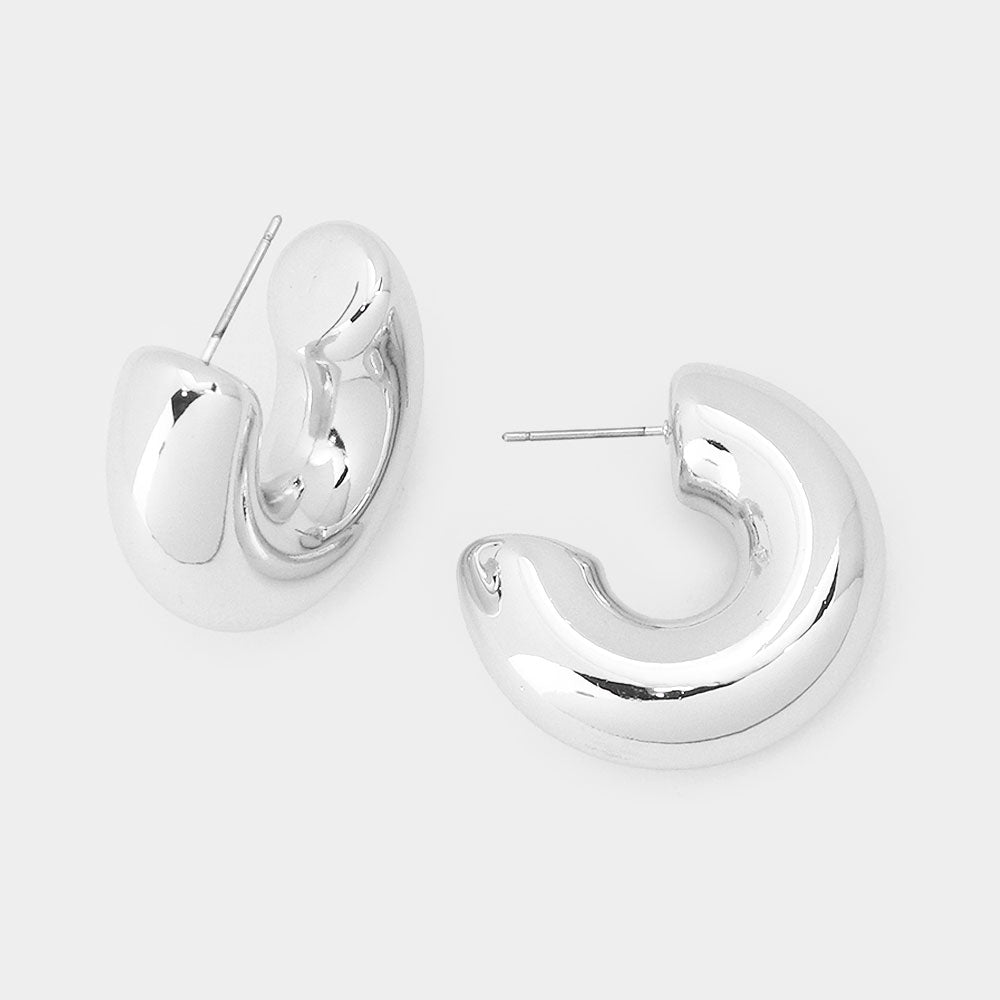 Silver Medium Hoop Earrings