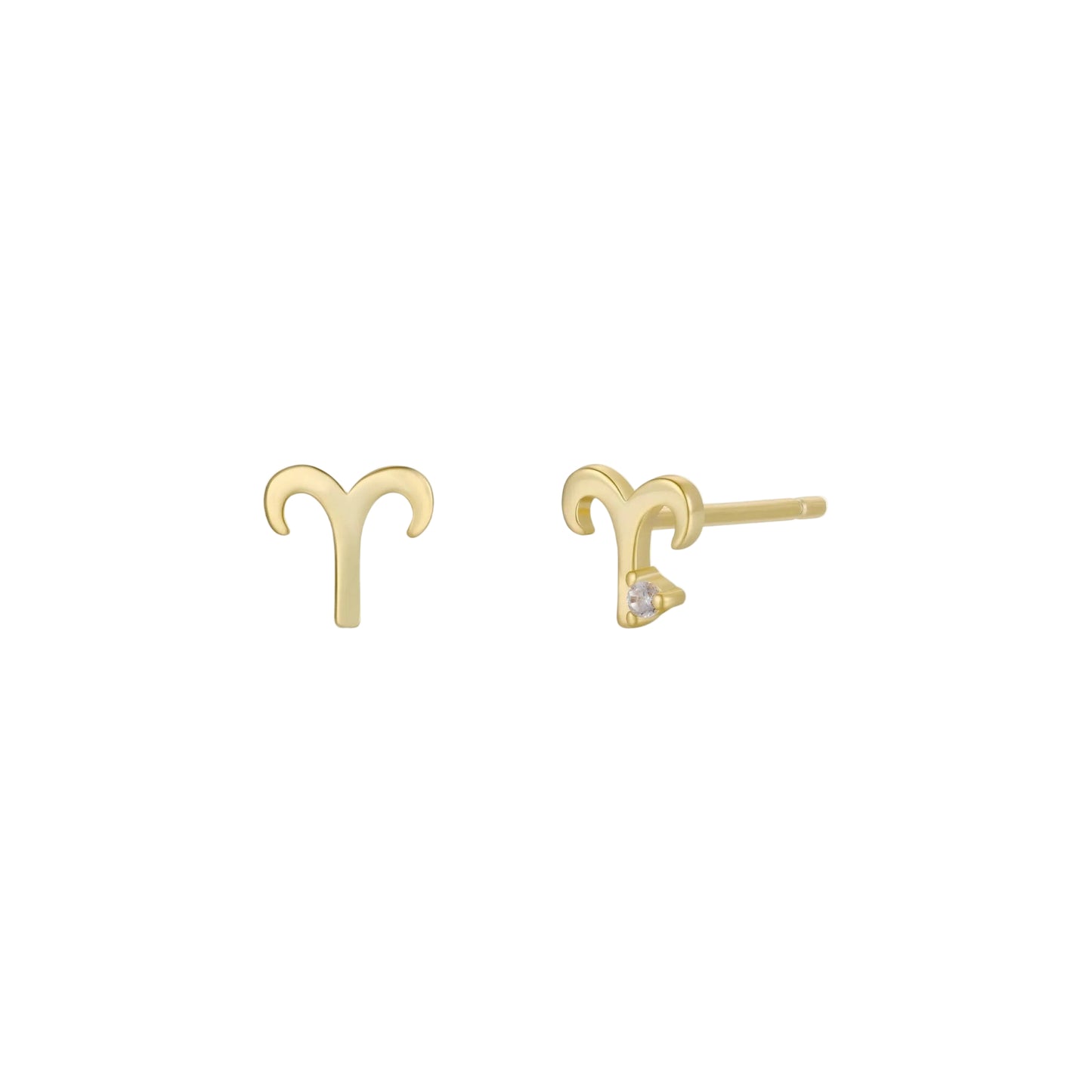 Zodiac Gold Earrings - Aries Gold aries zodiac stud earrings 