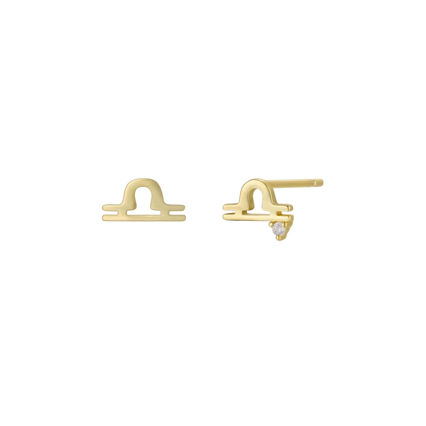Zodiac Gold Earrings - Libra Gold Libra zodiac stud earrings 