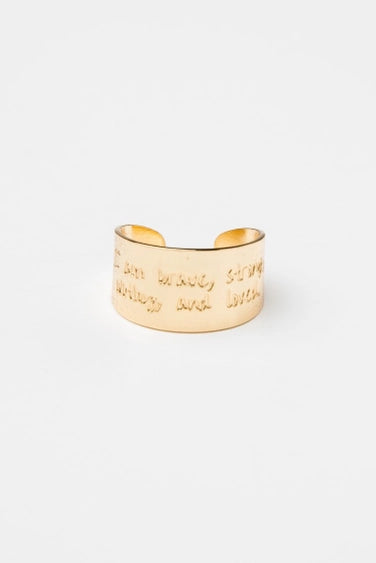 Angela Brave Strong Worthy Ring Gold