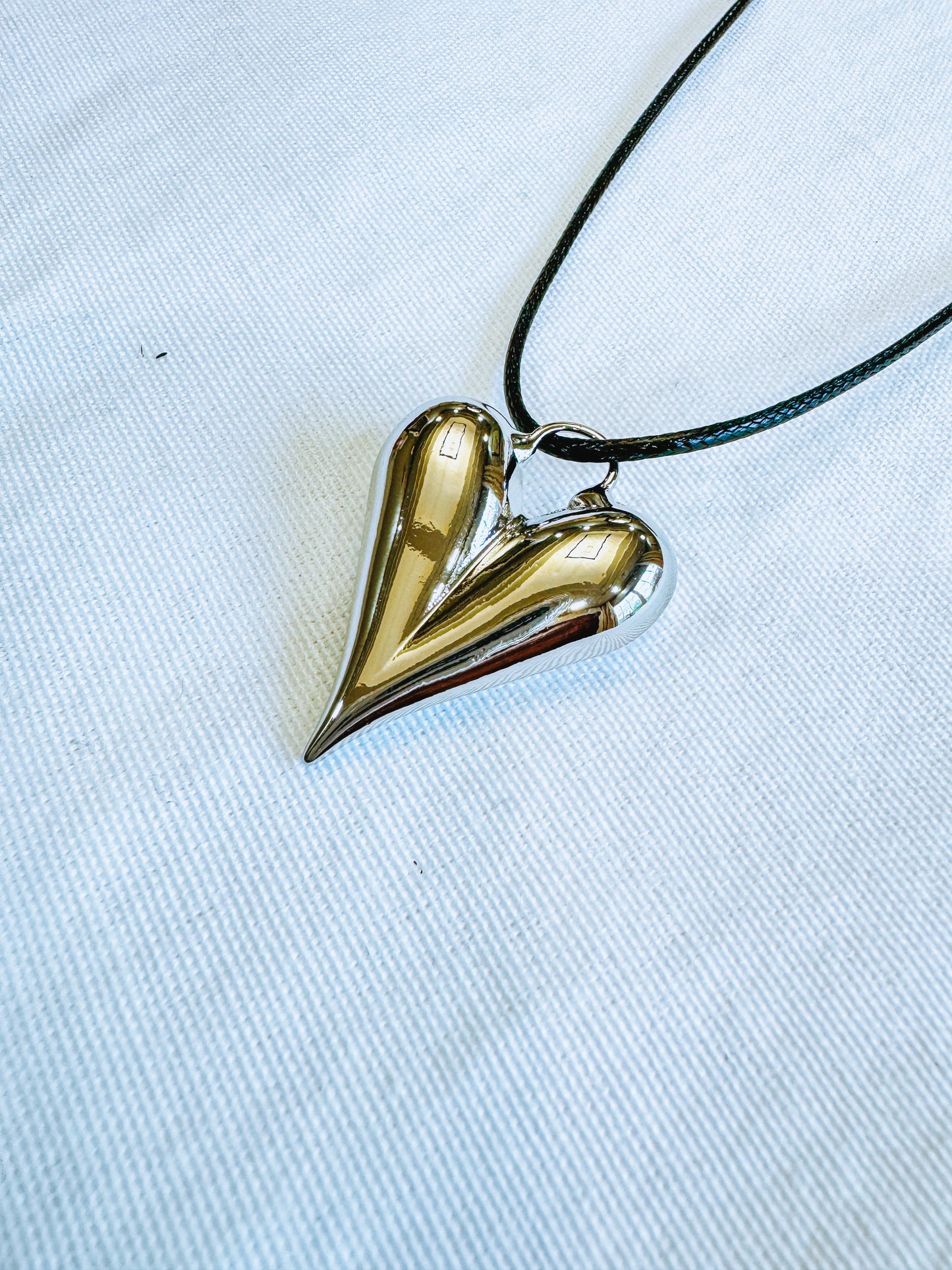 Emily Heart Necklace Silver Short