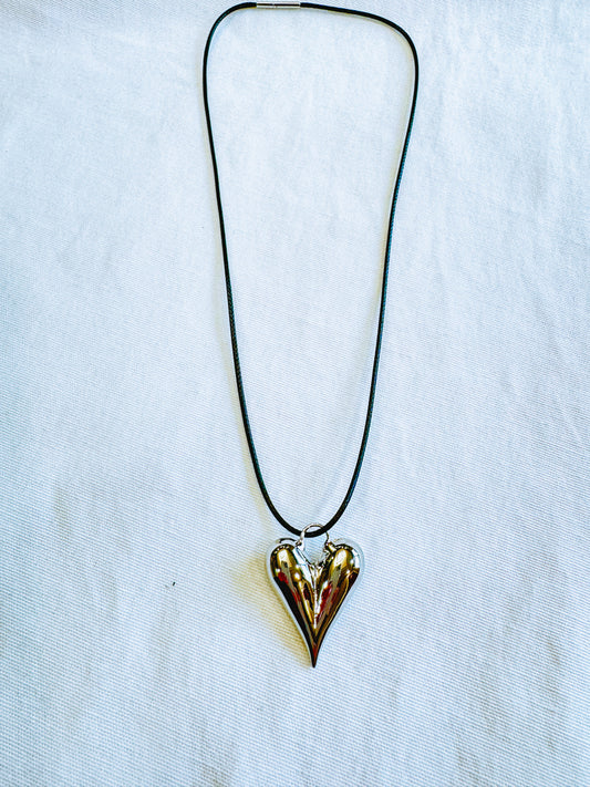 Emily Heart Necklace Silver Short